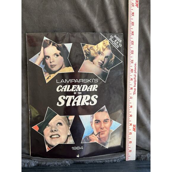 Lamparski's Calender of the Stars 1984 Vintage Old Money Hollywood Movie Stars - Picture 1 of 7